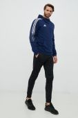 Кофта adidas Performance чоловіча колір синій з капюшоном з принтом