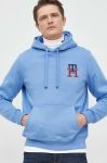 Кофта Tommy Hilfiger чоловіча з капюшоном з аплікацією колір блакитний (2767154)