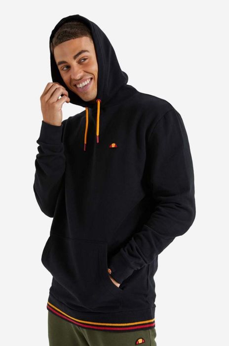 Бавовняна кофта Ellesse чоловіча колір зелений з капюшоном з аплікацією SHP16446-Khaki