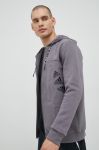 Кофта adidas Performance чоловіча колір сірий з капюшоном з принтом