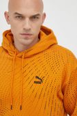 Кофта Puma чоловіча колір помаранчевий з капюшоном візерунок