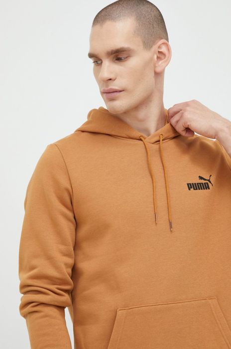 Кофта Puma чоловіча колір жовтий з капюшоном однотонна