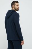 Кофта лаунж BOSS колір синій з капюшоном з принтом (2705758)