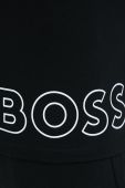 Кофта лаунж BOSS колір чорний з капюшоном з принтом