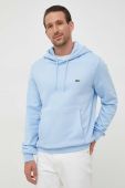 Кофта Lacoste чоловіча з капюшоном однотонна SH9623-031 колір блакитний (3532834)