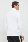 Бавовняний лонгслів Lacoste колір білий однотонний