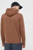 Бавовняна кофта Champion чоловіча колір коричневий з капюшоном з аплікацією