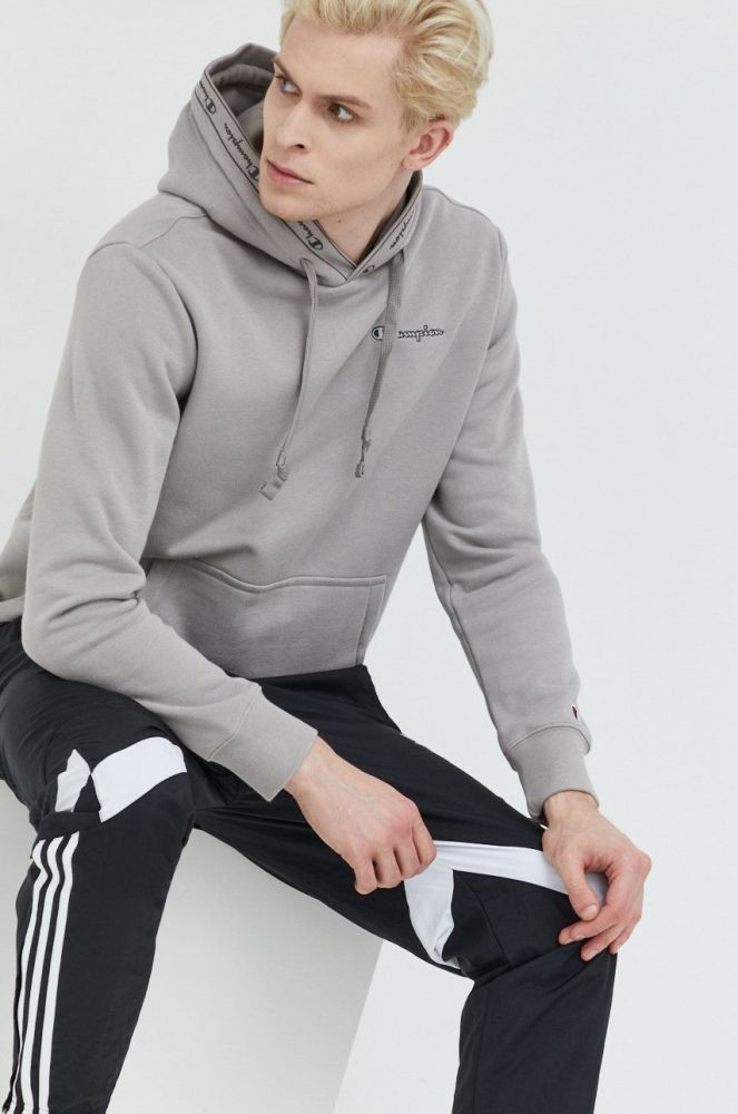 Кофта Champion чоловіча колір сірий з аплікацією (2693976)