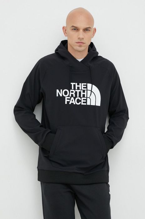 Спортивна кофта The North Face Tekno чоловіча колір чорний з капюшоном з принтом