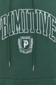 Бавовняна кофта Primitive чоловіча колір зелений з капюшоном з аплікацією