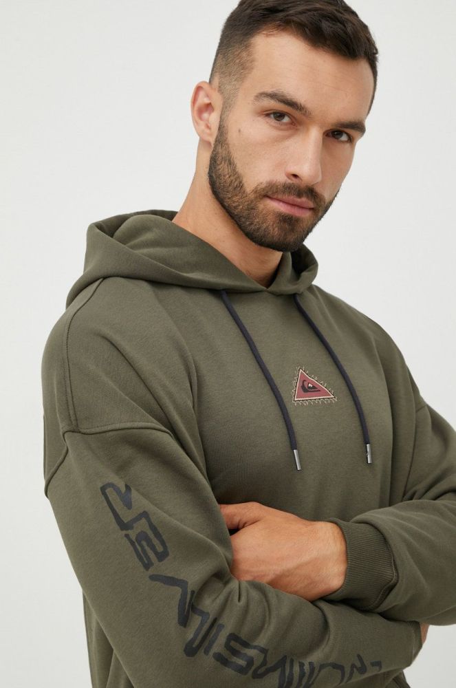 Кофта Quiksilver чоловіча колір зелений з принтом