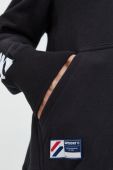 Бавовняна кофта Superdry чоловіча колір чорний з капюшоном з аплікацією