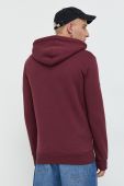 Кофта Superdry чоловіча колір бордовий з капюшоном з принтом