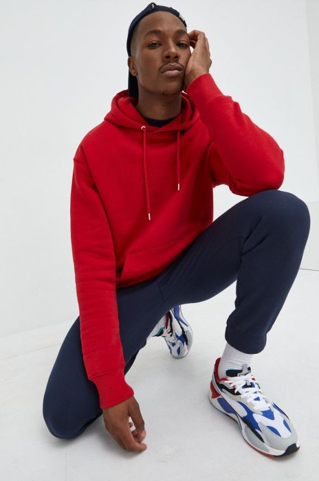 Кофта Solid чоловіча колір червоний однотонна