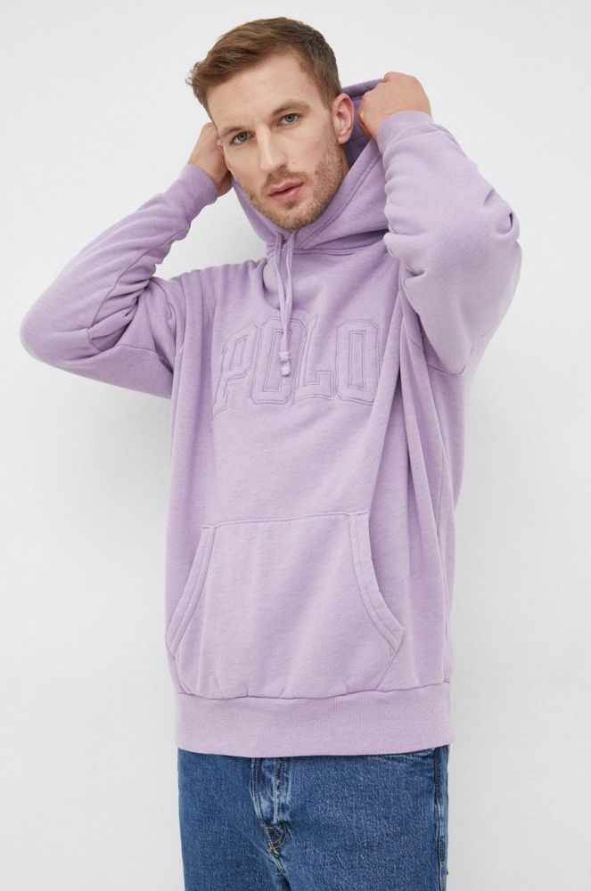 Кофта Polo Ralph Lauren чоловіча колір фіолетовий з аплікацією