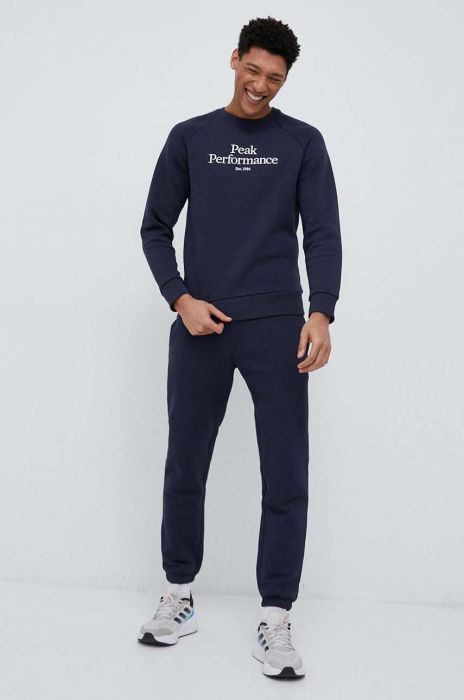 Кофта Peak Performance чоловіча колір синій з капюшоном однотонна (3080188)