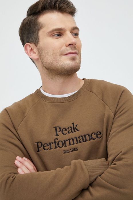 Кофта Peak Performance чоловіча колір зелений однотонна (2653467)