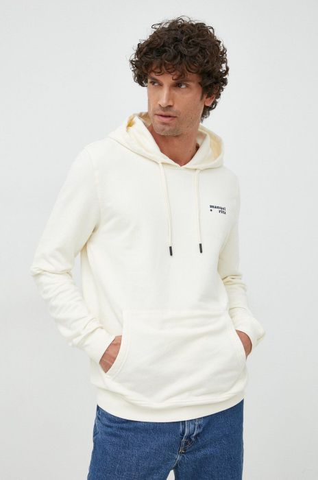 Кофта Manuel Ritz чоловіча колір бежевий з капюшоном з принтом