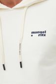 Кофта Manuel Ritz чоловіча колір бежевий з капюшоном з принтом