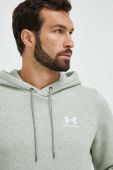 Кофта Under Armour чоловіча колір зелений з капюшоном з принтом