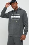 Кофта Diadora чоловіча колір сірий з капюшоном з принтом
