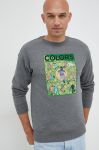 Кофта United Colors of Benetton X Colors чоловіча колір сірий з принтом