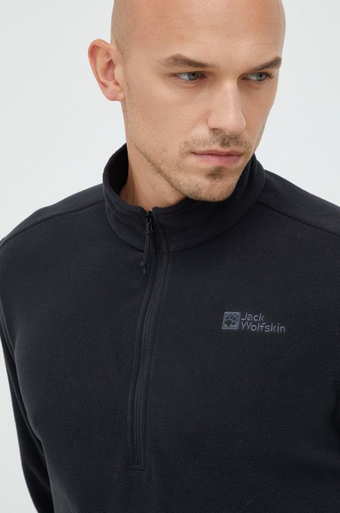 Спортивна кофта Jack Wolfskin Taunus чоловіча колір чорний однотонна