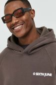 Кофта Sixth June чоловіча колір чорний з капюшоном з принтом (2801167)