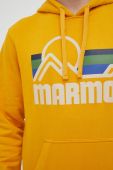 Кофта Marmot Coastal чоловіча колір жовтий з капюшоном з принтом