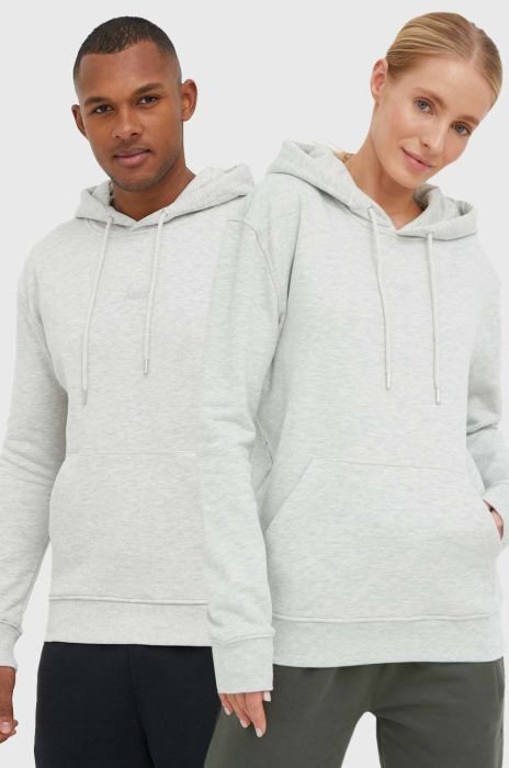 Кофта Arkk Copenhagen unisex колір сірий з капюшоном меланж