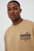 Бавовняна кофта Diadora колір бежевий з принтом
