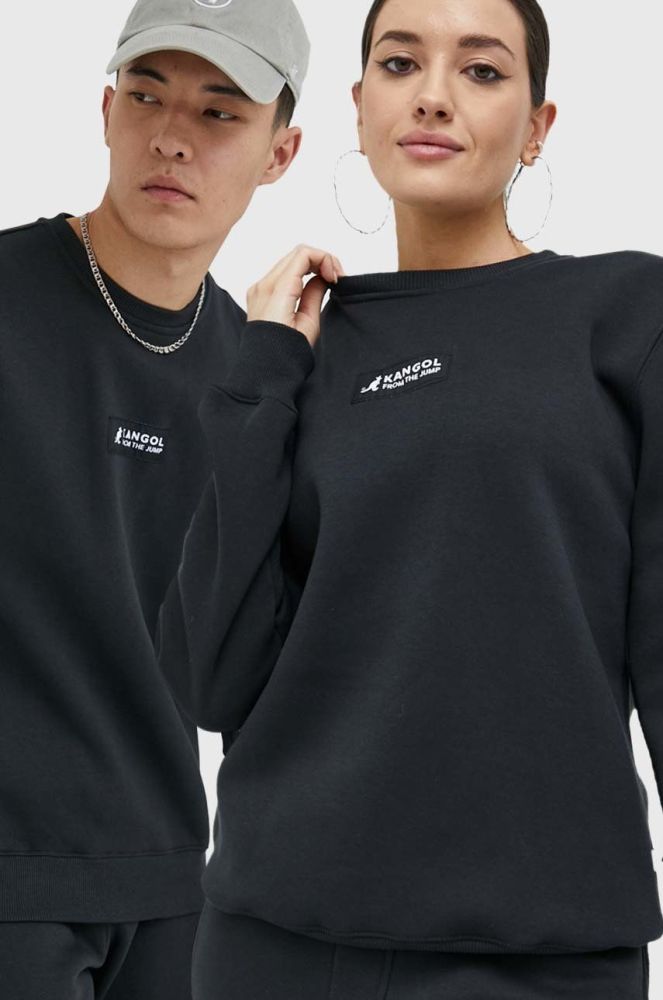 Кофта Kangol unisex колір чорний з аплікацією (2811472)