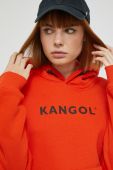 Кофта Kangol unisex колір помаранчевий з капюшоном з принтом