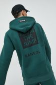 Кофта Kangol unisex колір зелений з капюшоном з принтом