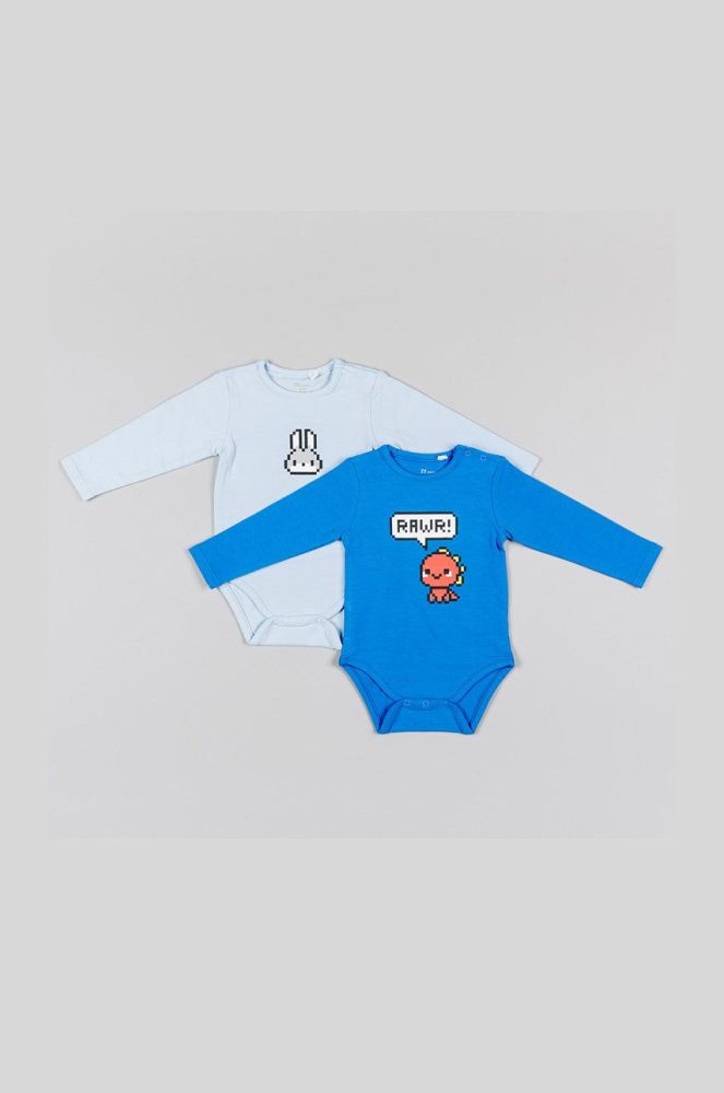 zippy дитяче бавовняне боді (2-pack) колір блакитний