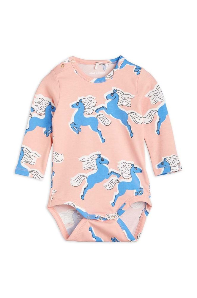 Mini Rodini Боді для немовлят Horses колір рожевий (2678757)