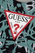 Дитячий бавовняний лонгслів Guess колір бірюзовий з принтом (2620909)