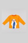 Дитячий бавовняний лонгслів zippy колір помаранчевий з принтом