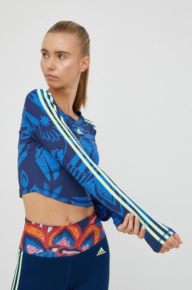 Лонгслів для тренувань adidas Farm Rio колір блакитний (2615795)