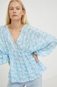 Блузка Samsoe Samsoe колір блакитний