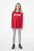 Дитячий бавовняний лонгслів 4F колір червоний