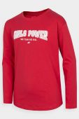 Дитячий бавовняний лонгслів 4F колір червоний