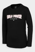 Дитячий бавовняний лонгслів 4F колір чорний