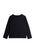 Дитячий лонгслів Mini Rodini колір чорний однотонний