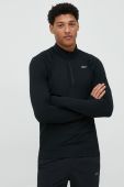 Лонгслів до бігу Reebok Quarter-zip колір чорний однотонний
