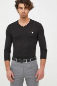 Лонгслів Guess чоловічий колір чорний однотонний (2558336)