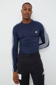 Лонгслів для тренувань adidas Performance Techfit 3-stripes колір синій з принтом