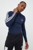 Лонгслів для тренувань adidas Performance Techfit 3-stripes колір синій з принтом