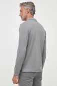 Бавовняний лонгслів BOSS колір сірий однотонний (3423420)