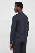 Бавовняний лонгслів BOSS boss athleisure колір синій меланж